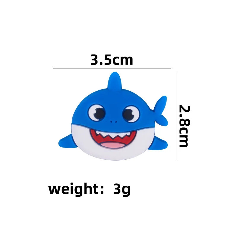 

Fosmeteor 10pcs Baby Teething Beads Food Grade Shark Silicone Bead For Chewable Dummy Cartoon DIY Pacifier Chain Accessories