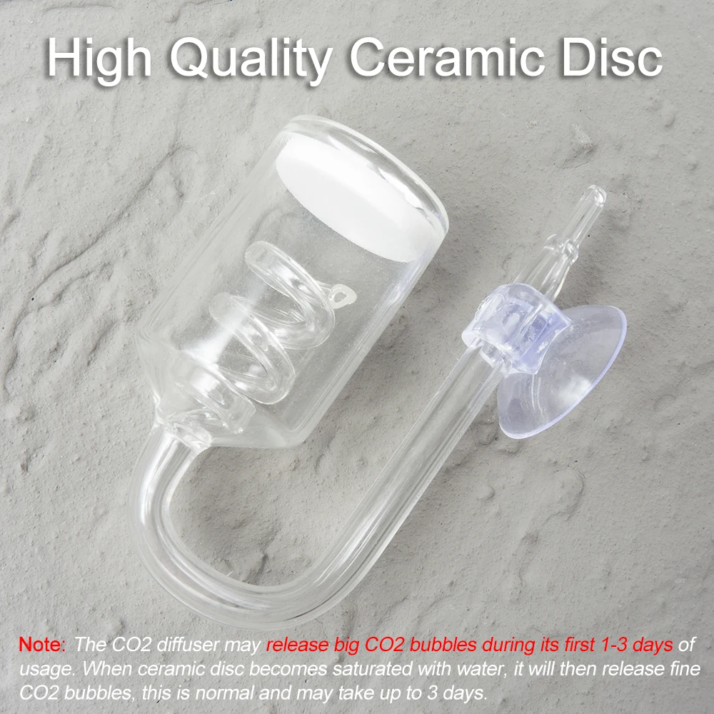 Стеклянная спираль CO2 диффузорный пузырь Counter для аквариума диффузор резервуара