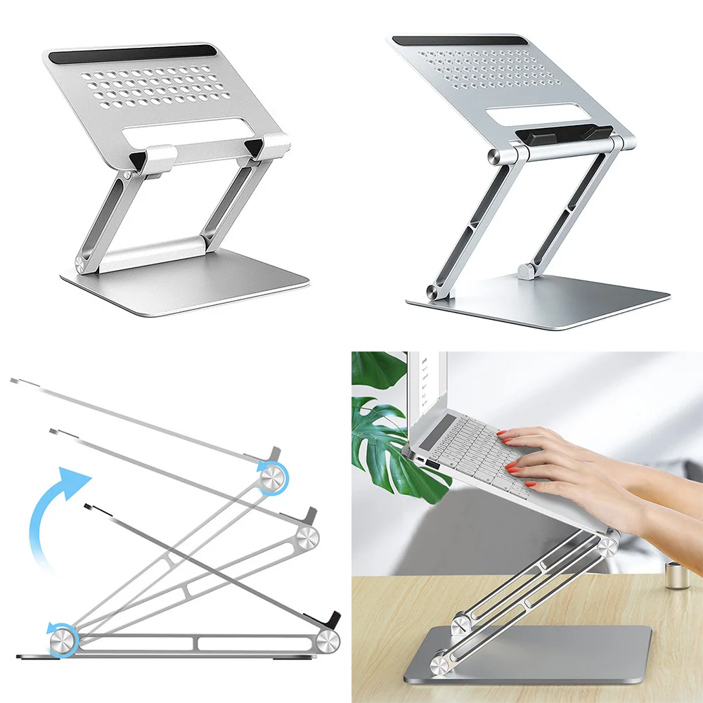 

Foldable Aluminium Laptop Stand Bracket Laptop Holder Laptop Holder for PC Notebook Alloy Base Heat Dissipation Anti-Skid Stand