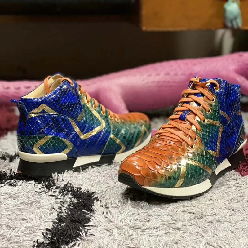 Роскошная осенне-зимняя спортивная обувь ручной работы мужские кроссовки из