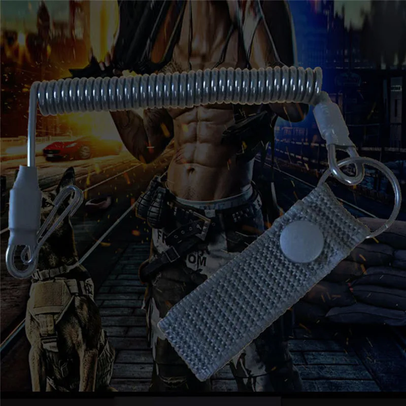 

Anti-lost Lanyard Telescopic Elastic Tactical Safety Spring Lanyards Rope Gun Sling Military For Key Ring Chain Hunting Gun Rope
