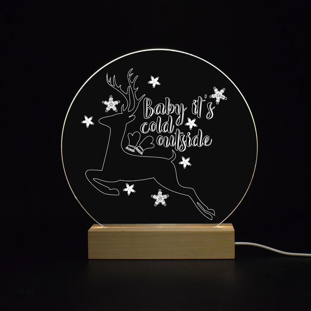 Esspoc рождественские украшения аксессуары USB светодиодный ночсветильник 3d лампа