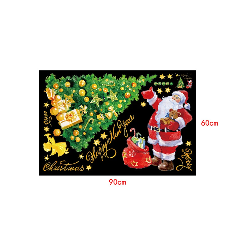 Наклейки на стену рождественские украшения подарки Санта-Клаус дерево