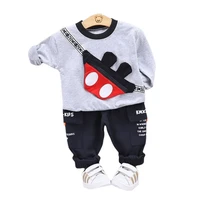 spring autumn toddler fashion cartoon t shirt pants 2pcssets baby boys girls casual costume kids clothes children sport suits