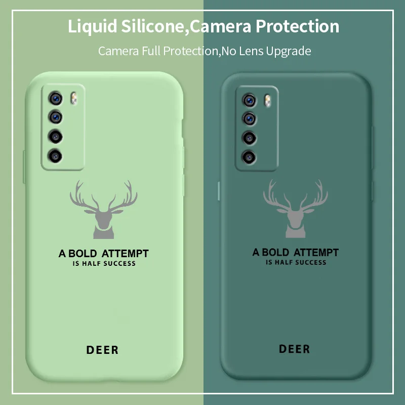 

Stylish Soft Deer Pattern For Honor Play 4 4t 4pro 4tpro Honor v30 v20 v10 Honor 30 20 10 9X X10max Liquid Silicone Phone Case