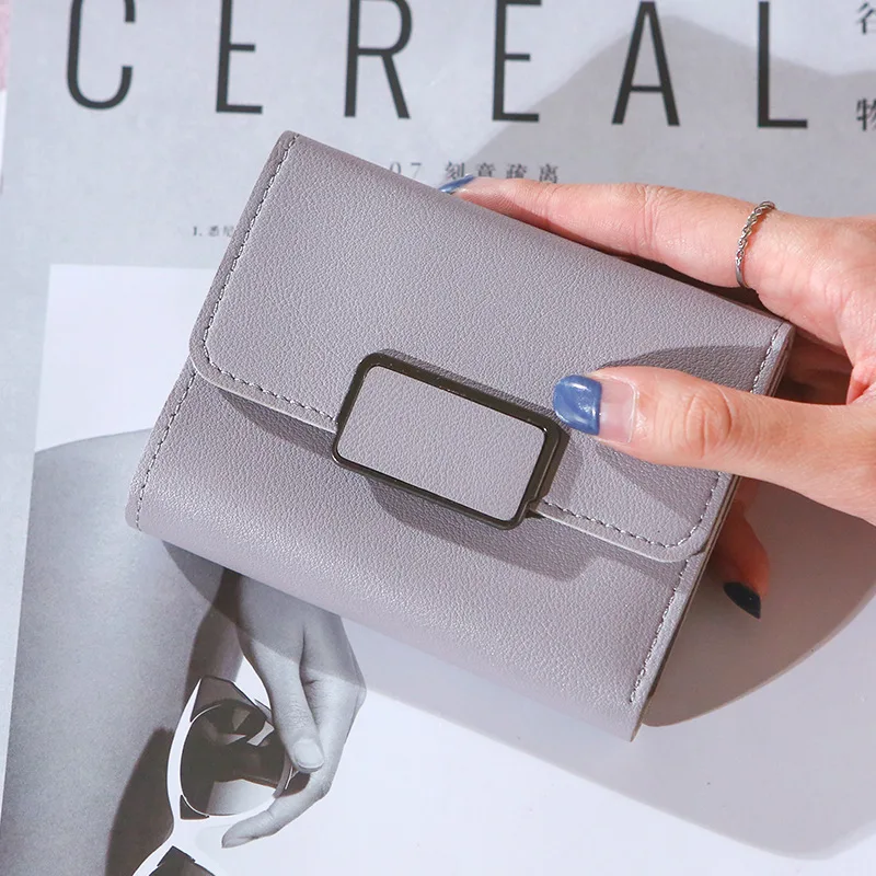 Женский кошелек Маленький модный брендовый кожаный короткий женская сумка для