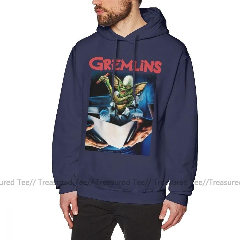 Gremlins Толстовка Gremlins толстовки хлопок серый пуловер Толстовка Зимняя с длинным рукавом Мужская свободная Мода Большие толстовки - Цвет: Navy Blue