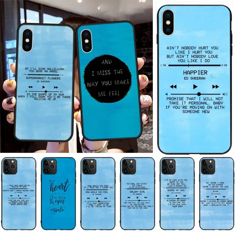 

Ed Sheeran Lyrics Pictures Soft Silicone TPU Phone Cover for iPhone 11 pro XS MAX 8 7 6 6S Plus X 5S SE 2020 XR case