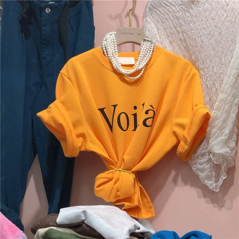 

White T-shirt Women's Short Sleeve Loose Korean Style Fashionable Student Versatile Half Sleeve Western Style Summer T-shirt