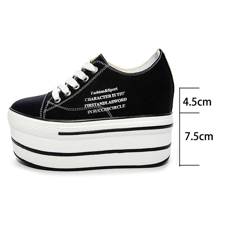 

Krasovki Single Shoes Women's 2021 New Elevator Women's Shoes Autumn Platform Heel Casual Shoes Platform Low Top Canvas Shoes