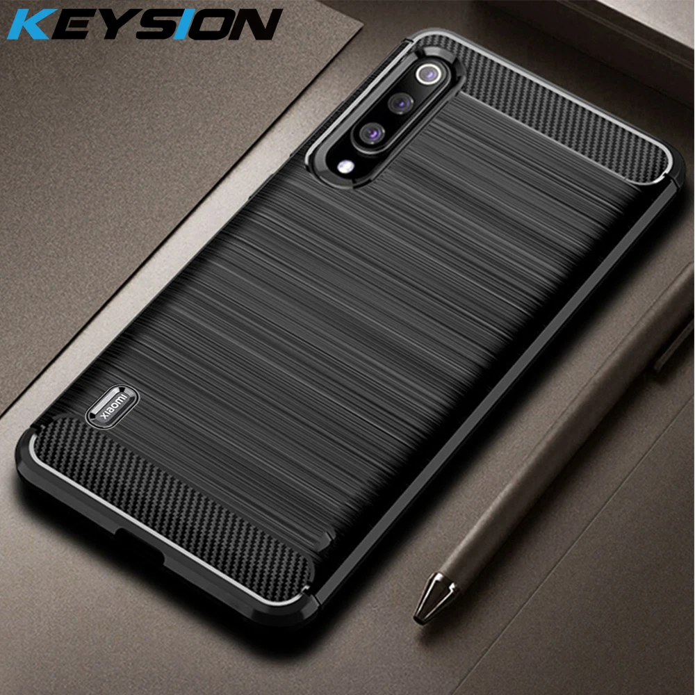 Ударопрочный чехол KEYSION для телефона Xiaomi Mi 9 Lite углеродное волокно силикон полная