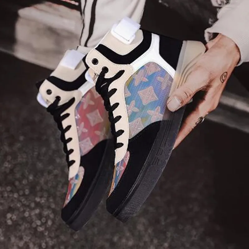 

2021 High Top Walking Shoes Non-Slip Colorful Platform Fashion Designer Zapatillas Sport Students Tenis Masculino Sneakers Men