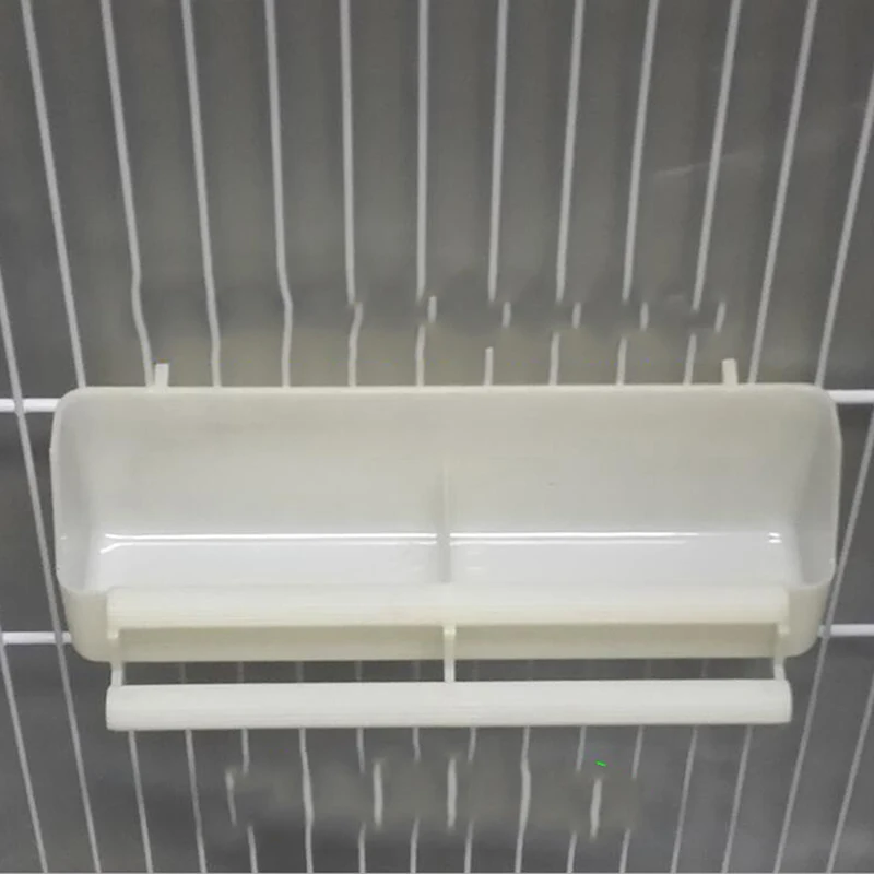 

2 in 1 Food Water Bowl Dual Feeding Cup Plastic Bird Pigeons Cage Feeder Bird Parrot Pet Aviary Water Box Rectangle