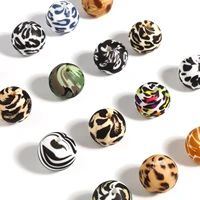 15mm silicone spacer beads round multicolor leopard print pattern loose beads diy making bracelets necklace jewelry gifts5pcs