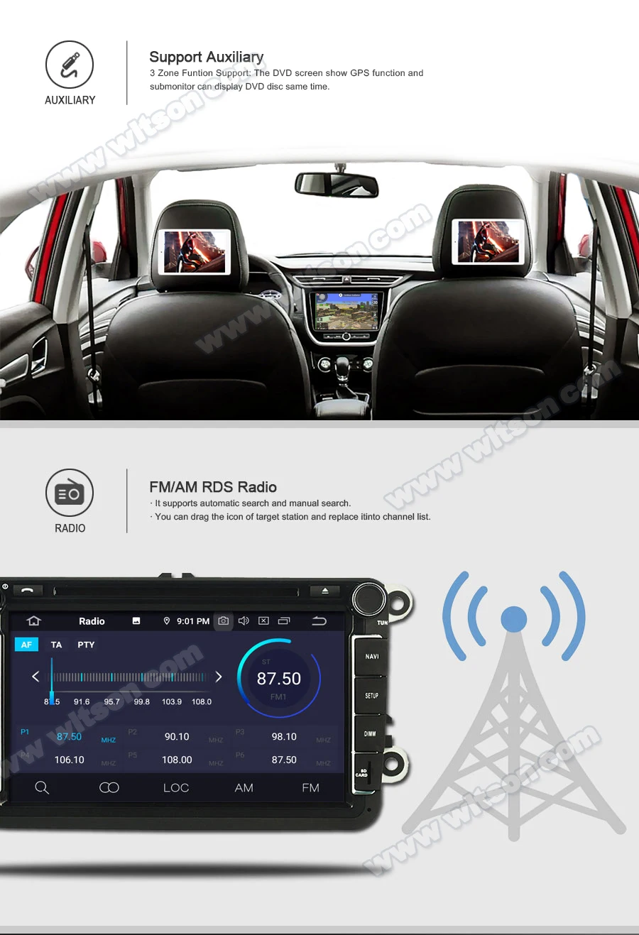 WITSON Android 9,0 ips HD экран для SEAT LEON автомобильный DVD 4 Гб ram 64 Гб FLASH 8 Восьмиядерный стерео+ 1024x600+ DVR/wifi+ DSP+ DAB+ OBD