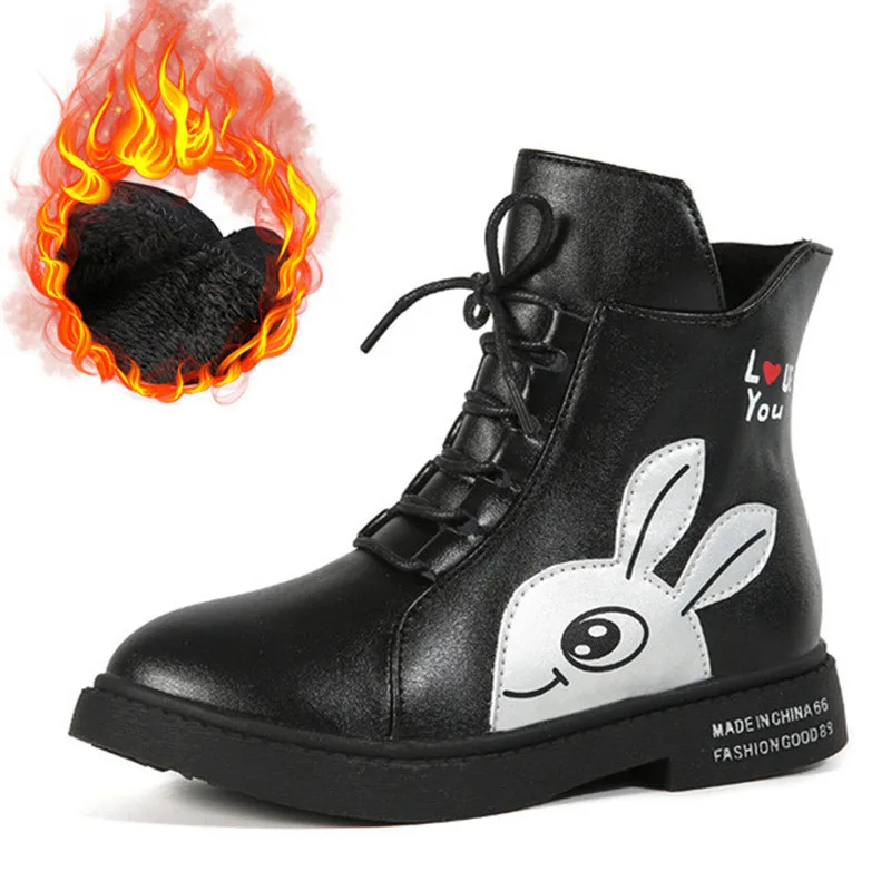 Зимние детские зимние ботинки теплая обувь Короткие Плюшевые на плоской подошве