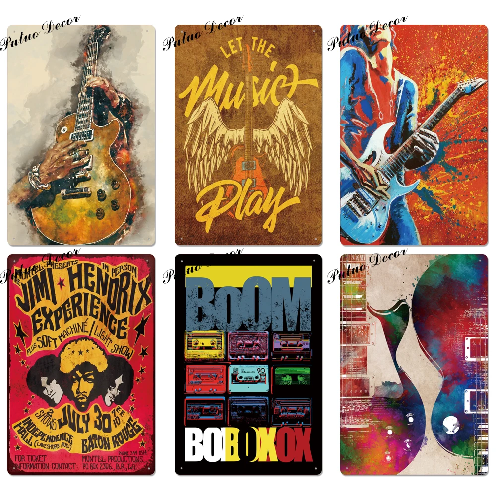 Оловянная винтажная металлическая вывеска Rock & Roll металлический винтажный