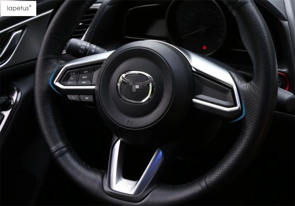 Аксессуары Lapetus подходят для Mazda CX-9 CX9 ABS рамка рулевого колеса формовочная крышка отделка матовая углеродное волокно вид
