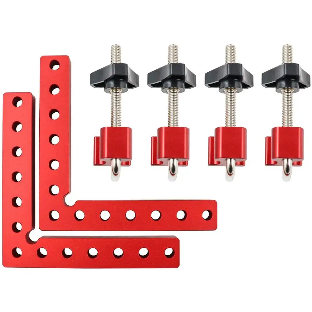 

Precision Clamping Squares 90° L-Shaped Auxiliary Fixture Metal Board Fixed Clips Woodworking Tools