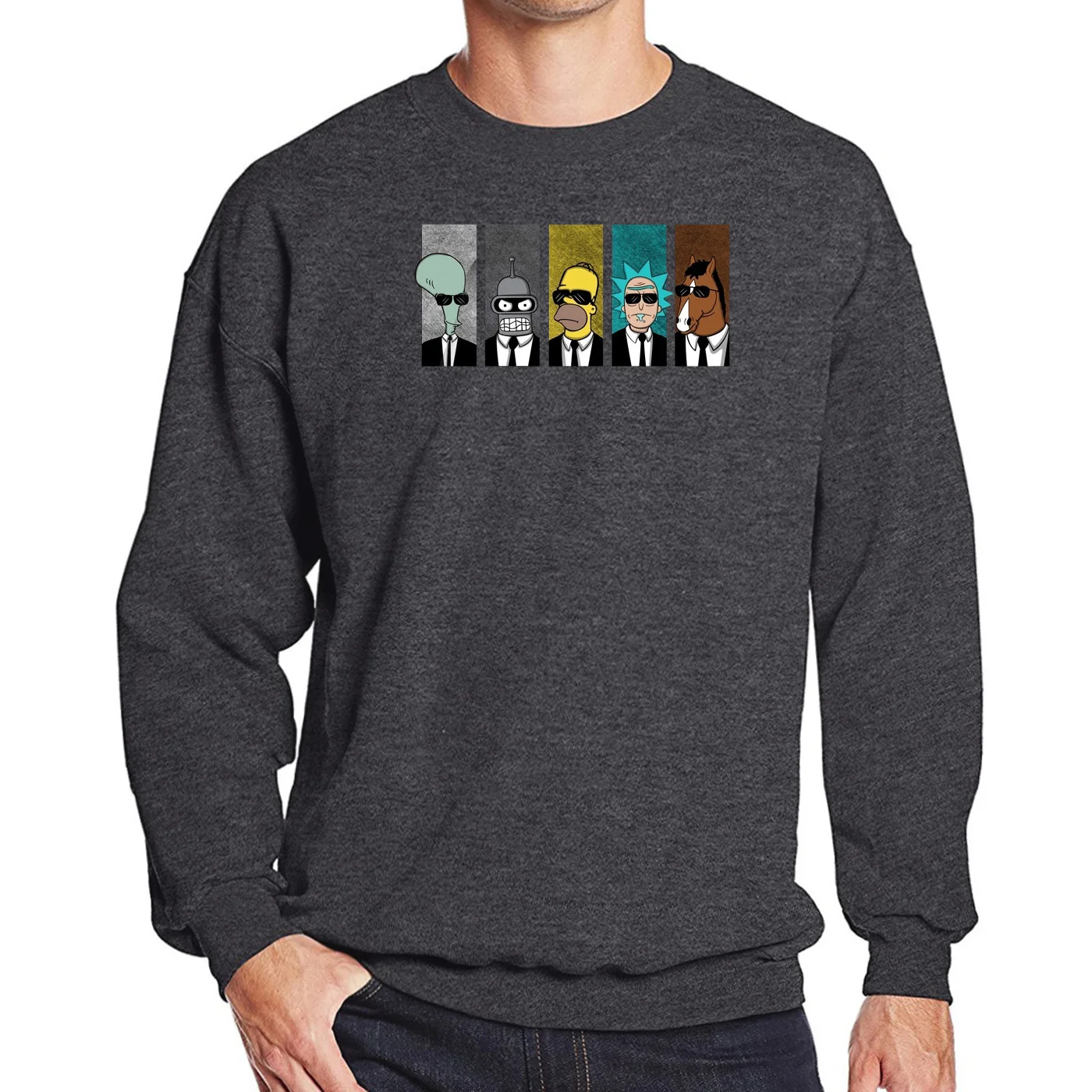 Осенние новые мужские свитшоты BoJack Horseman, забавный мультяшный свитшот с длинным рукавом в стиле хип-хоп, толстовки с принтом Рика и Морти