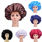 Extra Large Print Satin Silky Bonnet Sleep Cap With Premium Elastic Band For Women Head Wrap