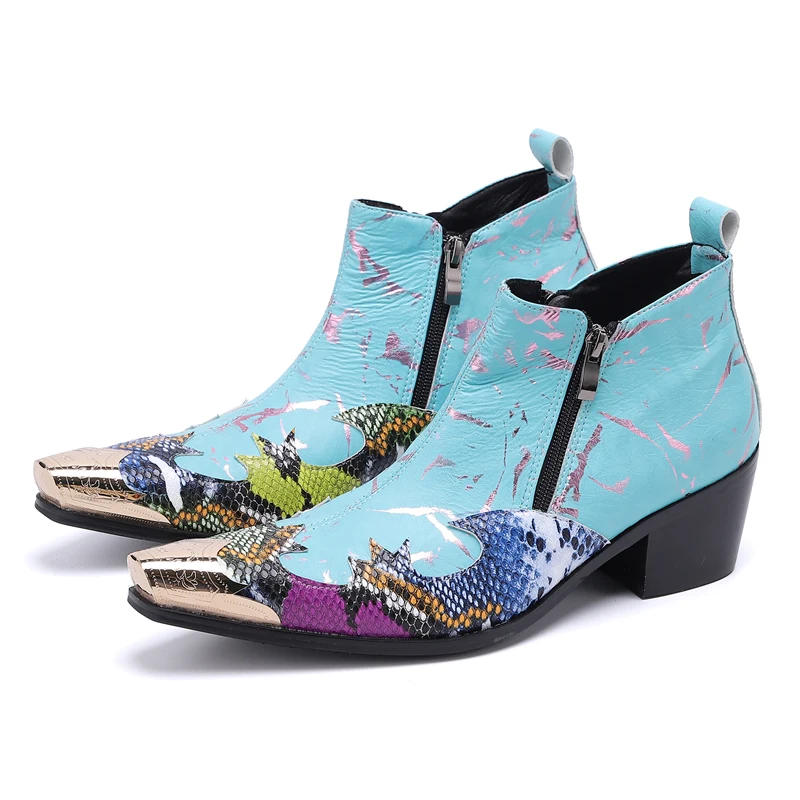 Роскошные Ботинки Челси из натуральной кожи мужские ковбойские ботильоны