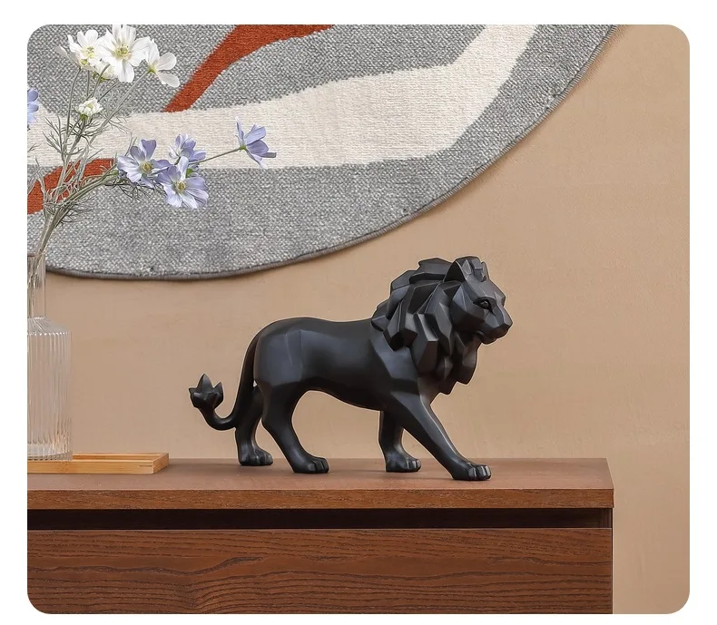 

Lion sculpture Fashion Style ornaments Home decorations Abstract Lion statue sculpture Environmentally Friendly Resin statue