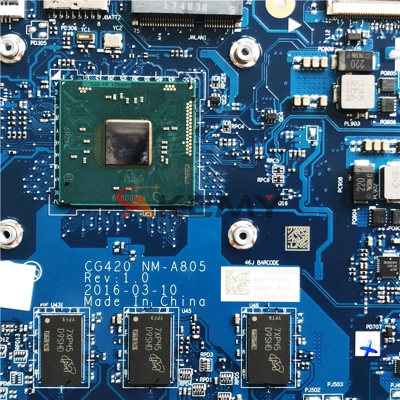

CG420 NM-A805 motherboard For Lenovo 110-14IBR notebook motherboard CPU N3050/N3060U 4G RAM 100% test work