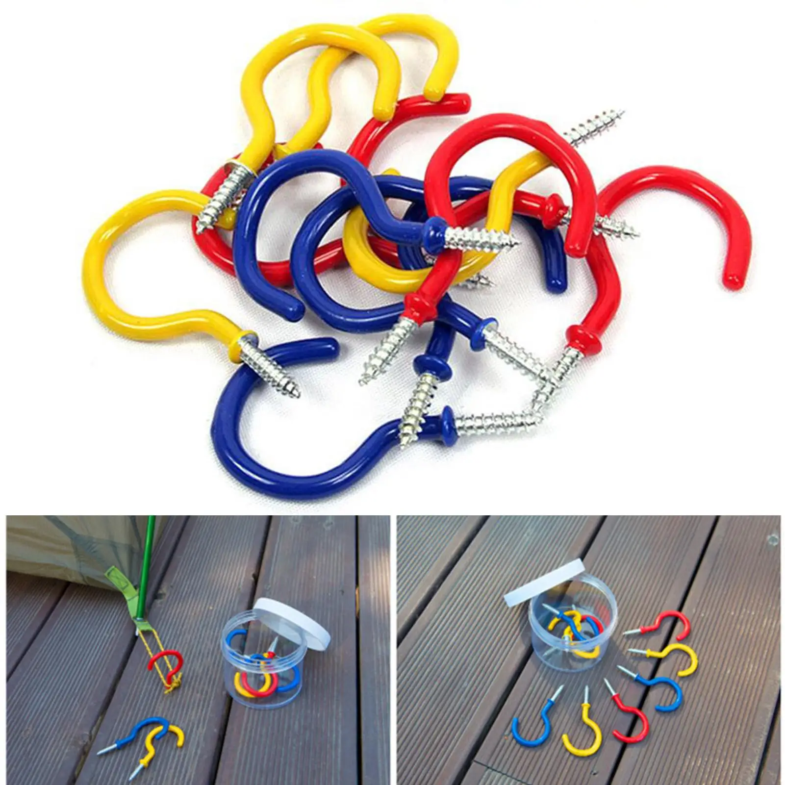 

10Pcs Hook Design Deck Nail Convenient Iron Outdoor Camping Setscrew for Tent