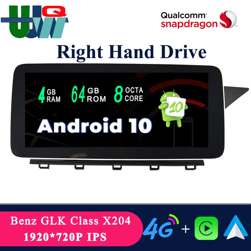 

Автомагнитола UJQW 2 Din, Bluetooth, сенсорный экран RHD для Mercedes Benz GLK Class X204 2008-2015 Carplay, Android Auto BT