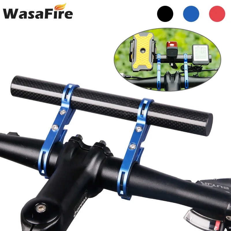 

20CM Multifunction Bicycle handlebar extender Carbon Fiber Tube Double rod extension Frame Bike Front light bracket Accessories