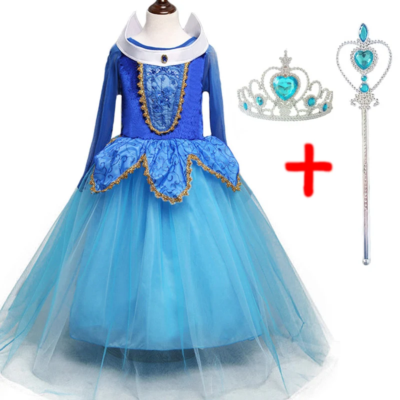 Girl Sleeping Beauty Aurora Princess Costume for Kids Girls Dress Children Party Cosplay Summer Briar Rose Vestido | Детская одежда и
