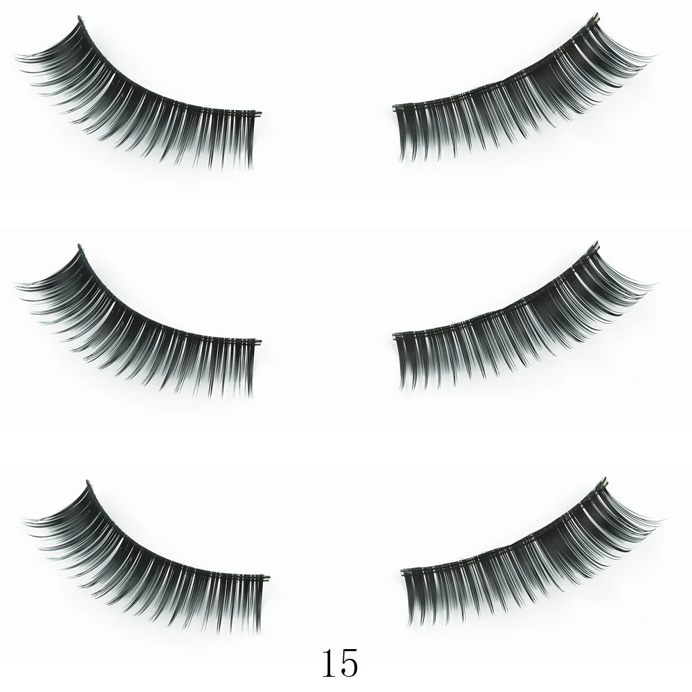 Новинка 3 пары модные натуральные накладные ресницы хлопок Поддельные макияж