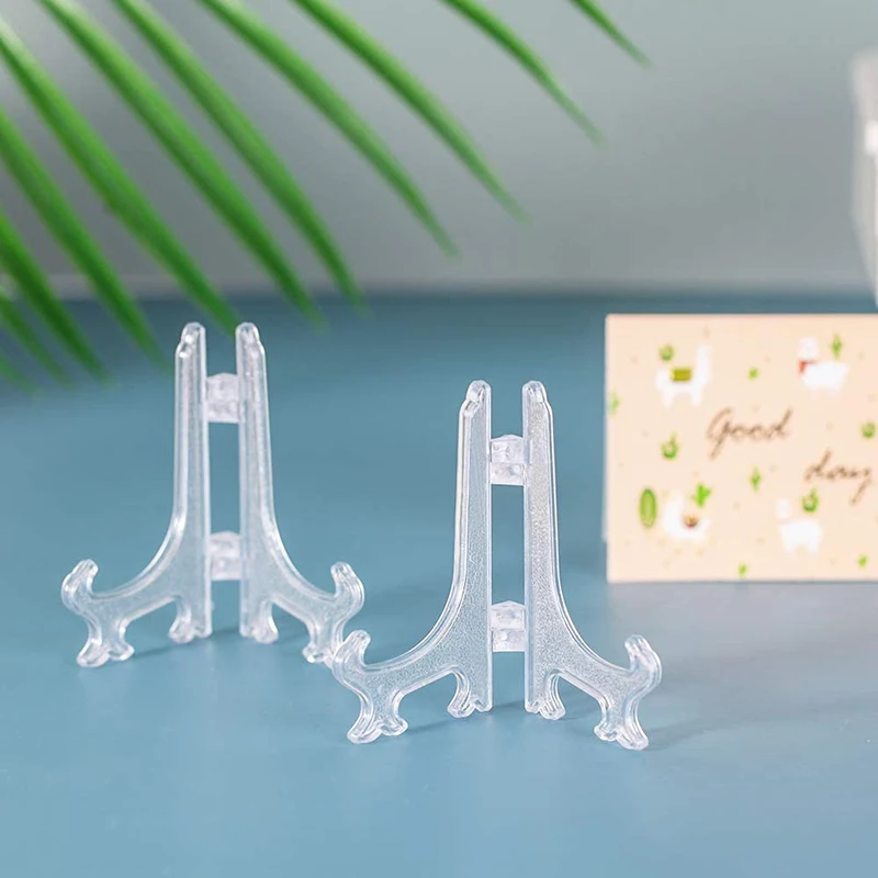 2550 pcs plastic easel display stand holders for bowl dish pictures place cards or other items home wedding art rack decoration free global shipping