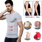 Футболка IYUNYI Мужская для похудения, топ для похудения, пояс для талии, коррекция осанки живота, утягивающая грудь, шейпер