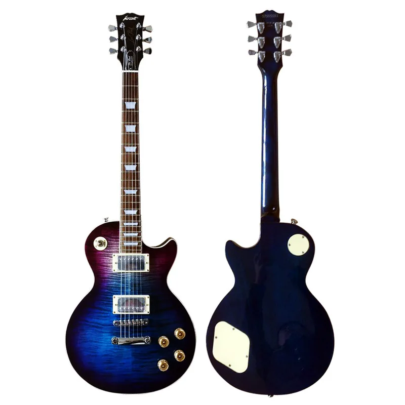 

LP electric Guitar 22 Frets Standard Tiger Pattern High Quality Blue EGT10