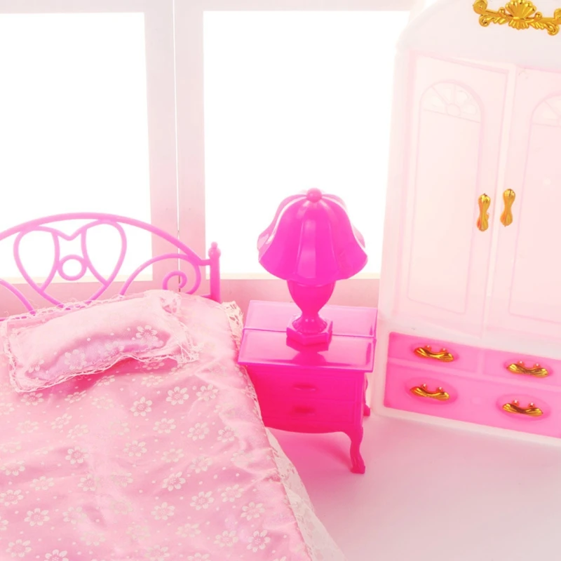 

2021 New 1Set Simulation Dollhouse Accessories Furniture Toys Pretend Playing Set Mini Furniture Dresser Table Accessories Toy