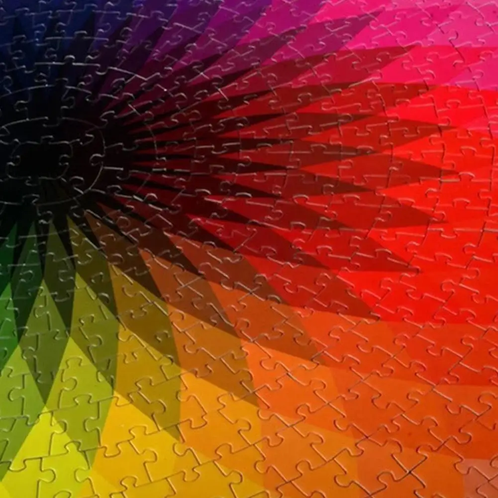 Универсальный 1000 шт радуги головоломка градиентные цвета большие круглые Пазлы