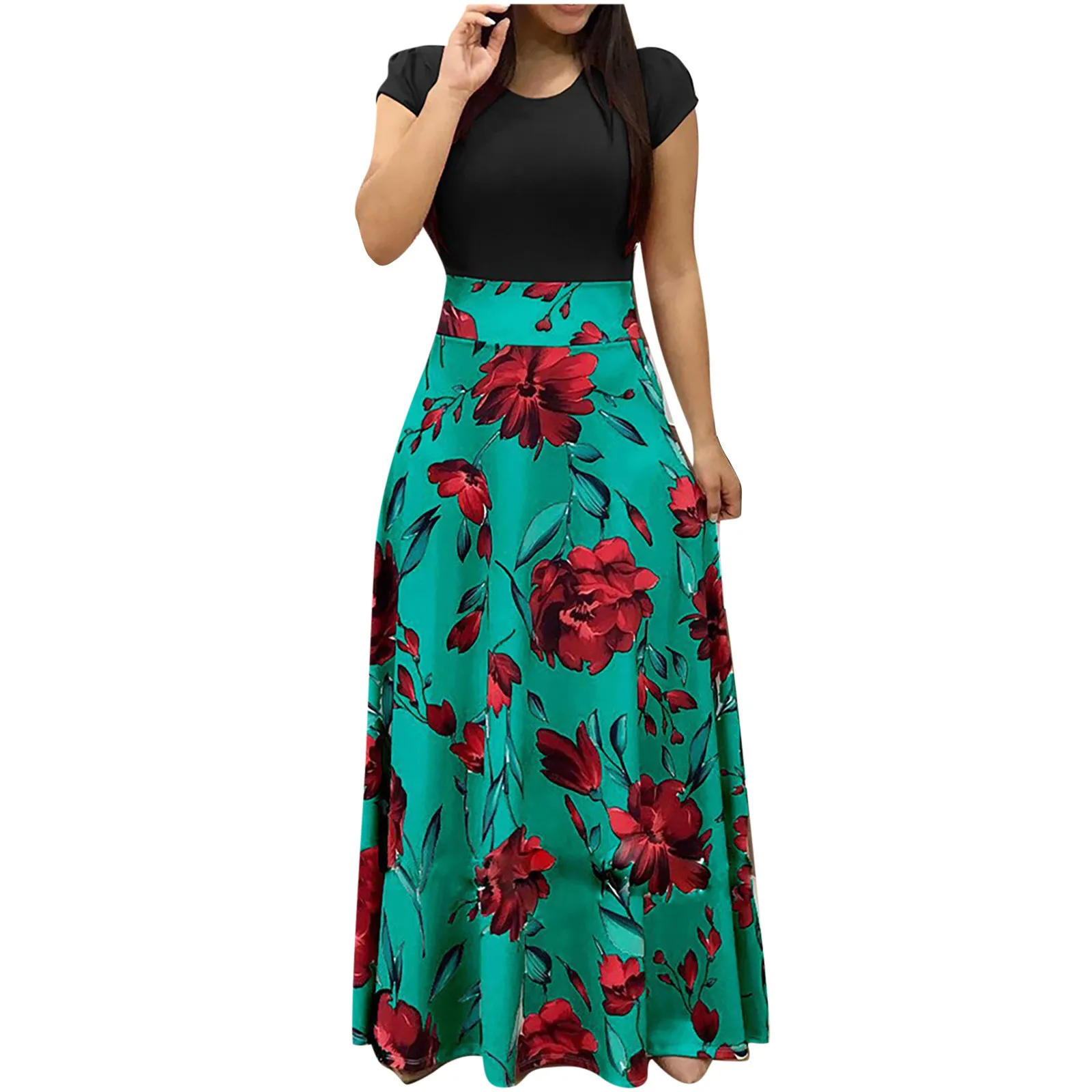

Womens Long Dress Summer V-neck Boho Belted Maxi Dress Casual Sexy Party Dress Ladies Bohemian Beach Holiday Sundress Vestido