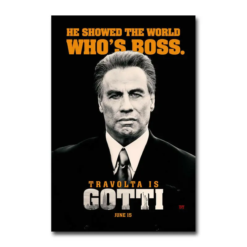 

Gotti 2018 Kevin Connolly John Travolta John Wall Sticker Silk Poster Art Light Canvas Home Decoration