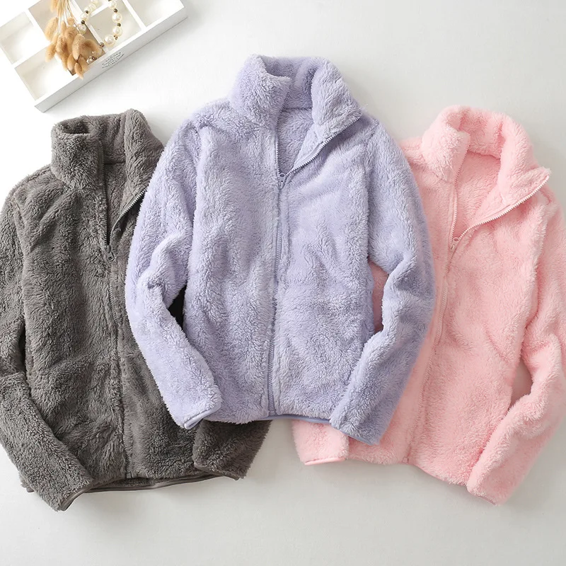 

Zoulv 2021 Fashion Autumn and Winter Thick Warm Outdoor Fleece Jacket Winter Coral Fleece Female Polar Fleece Plush Coat
