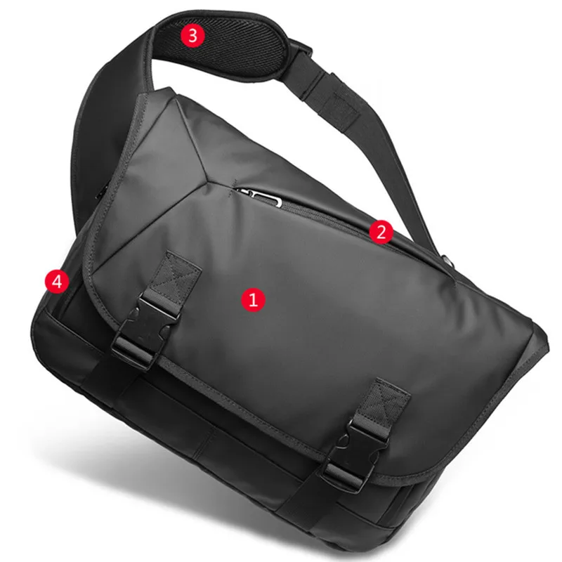 USB Charging Chest travel Pack Men Casual Shoulder Crossbody Bag Water Repellent Leisure Messenger Male Sling Laptop School Bags