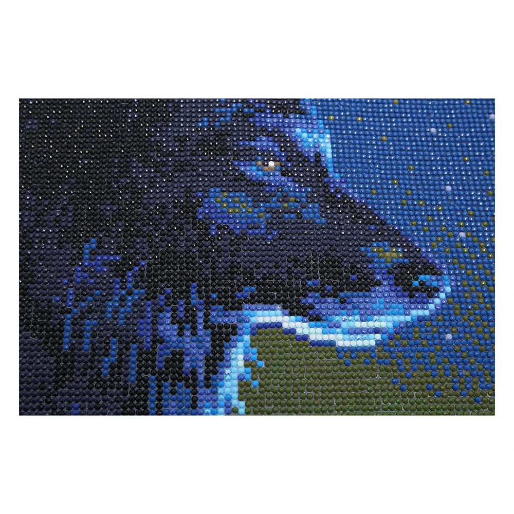 

LZAIQIZG Full Round Diamond Painting Night Wolf AB Drill Brush Glue Canvas Diamond Embroidery Animal Home Decor Dropship 40x60cm