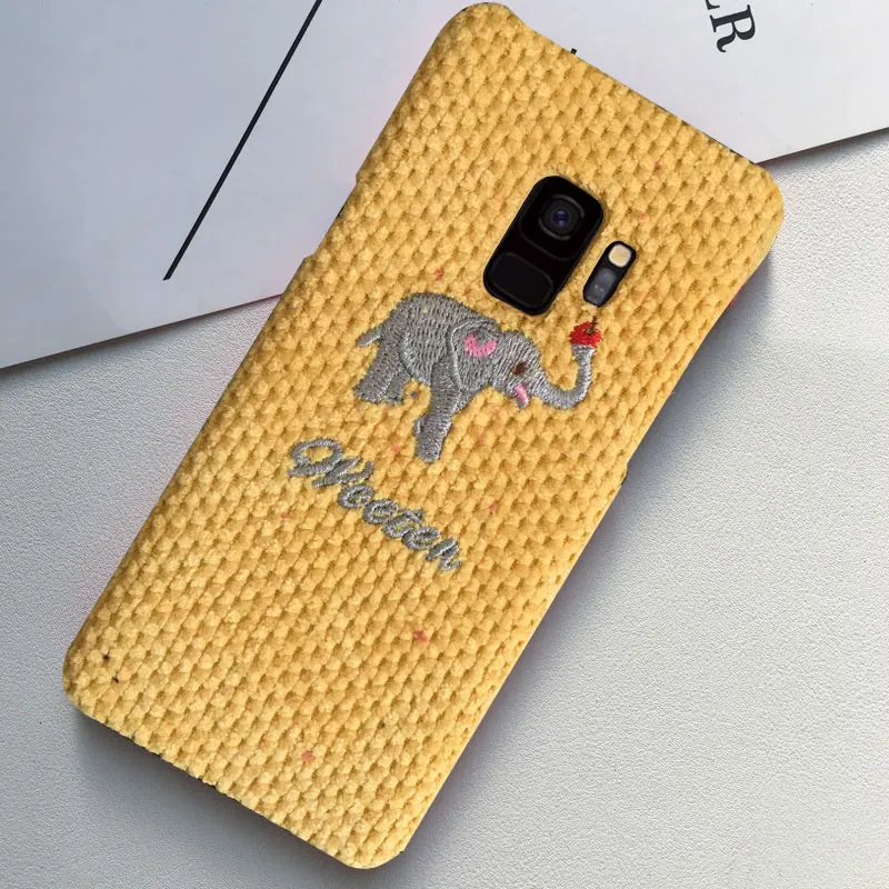 Осенний теплый тканевый чехол для телефона для samsung Galaxy S8 S9 Plus S8+ S9+ мультяшный милый чехол s полотенце вышивка Твердый Чехол