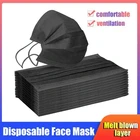 Черная маска для лица 1050100 шт одноразовая маска для лица Защита Безопасности 3 слоя из нетканого материала модные защитные маски для лица Mascarillas