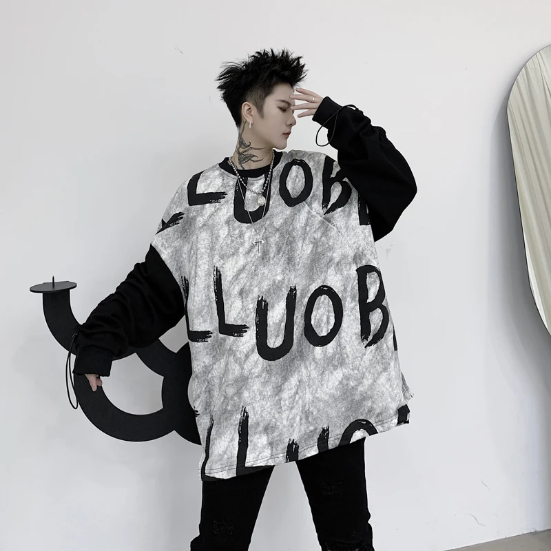 

Korean Style Hoodies Casual Loose Fashion Oversized Hip Hop Crewneck Streetwear Hoodies Poleron Hombre Men's Clothing DB60WY