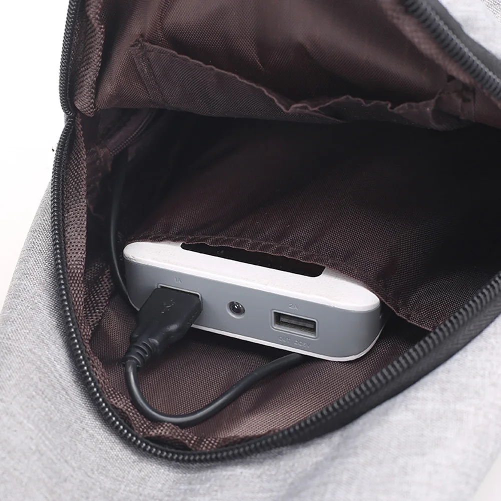 Мужская нагрудная сумка из ткани Оксфорд Повседневная однотонная на молнии для