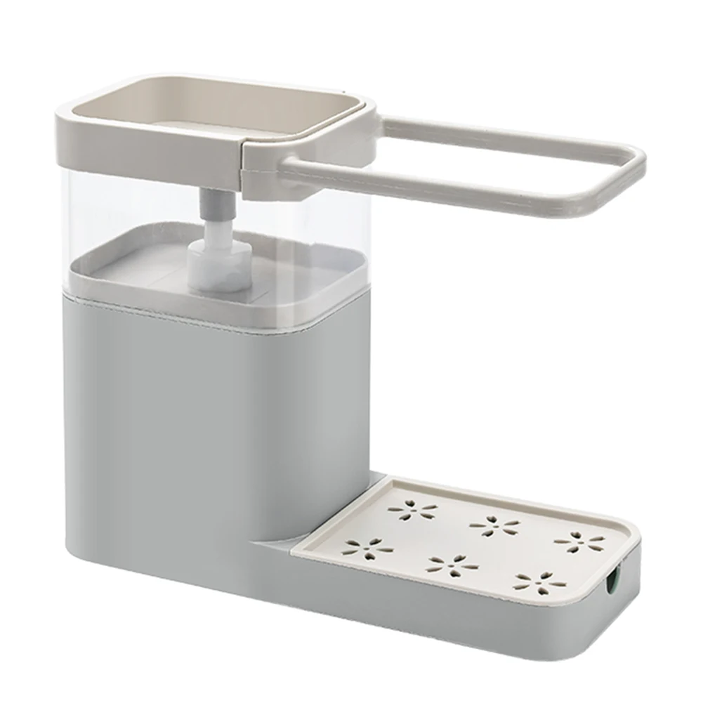 

Multifunction PP Kitchen Home Towel Sponge Rack Cleaning Tools Hand Press Soap Dispenser Dishcloth Sponge Shelf