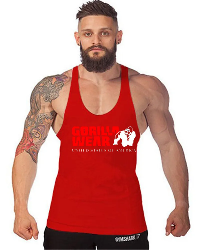 Горилла носит стильный мужской хлопковый жилет мужская рубашка для фитнеса