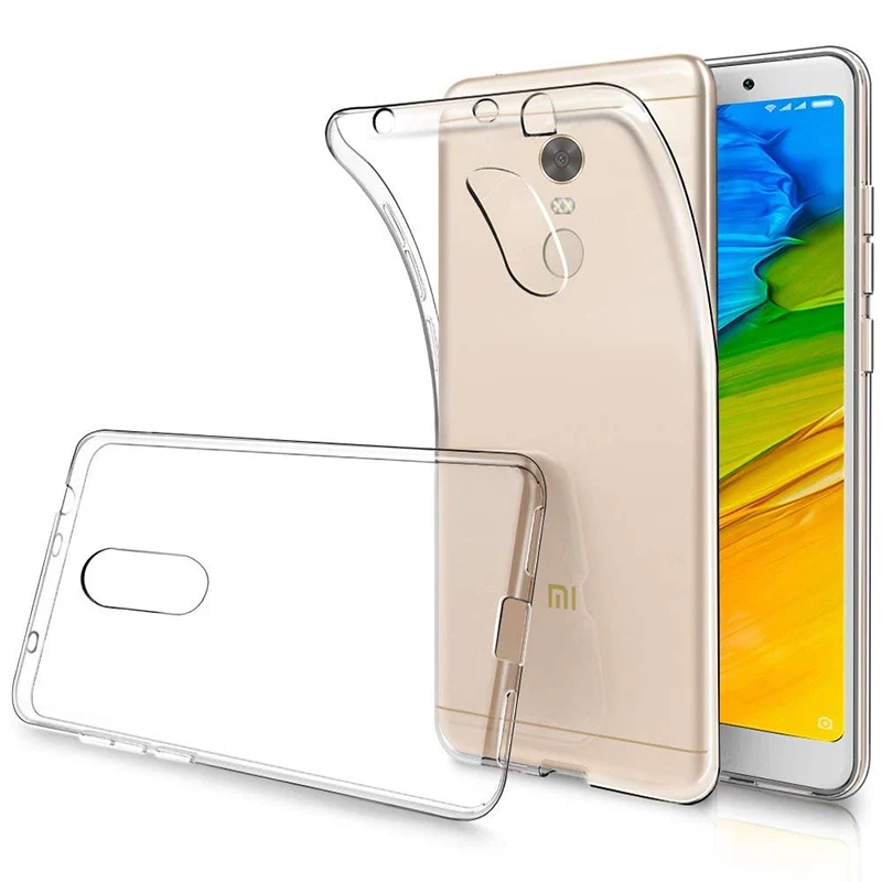 Прозрачные 360 противоударные силиконовые чехлы для Xiaomi Redmi 5/5 Plus задняя крышка